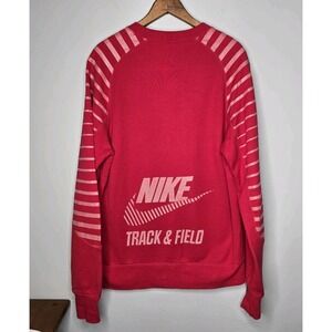 Nike Track and Field Red 3M Men Size Med Crew Neck Sweatshirt Side Zip Pullover